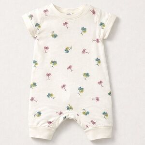 Grayson Mini cotton shortie romper with palm tree print New with tags